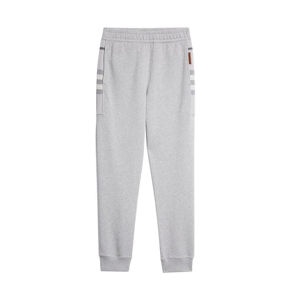 NWT Burberry Stephan Size L Nova Check Jogger Sweatpants Pale Gray Melange $800